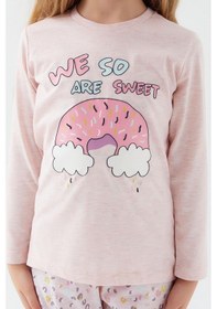 Resim Roly Poly 3098 We So Sweet Melanj Kız Çocuk Pijama Takım Pembe 