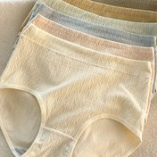 Resim Kadınlar için 6'lı Yüksek Beli Dikişsiz Çamaşır, Rahat ve Nefes Alabilen Göbek Kontrol İç Çamaşırı, %100 Polyester Katı Renk Örgü Kumaş, Basit Tarz Bayan İç Giyim 