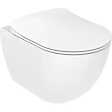 Resim Creavit Free Mat Beyaz Kanalsız Asma Klozet FE322, Creavit Duck Duroplast Yavaş Kapak 