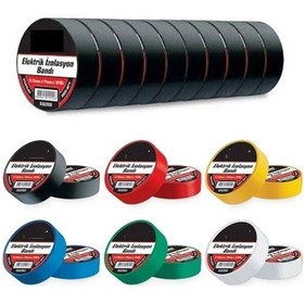 Resim 10 Adet Elektrik Bandı İzole Bant 19 Mm x 10 Yds 