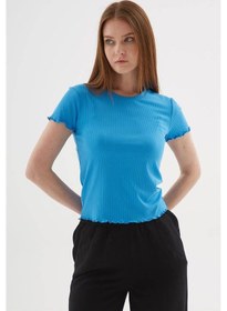 Resim Fashion Friends Kısa Kollu Saks Kadın T-shirt 25y0444k1 Saks 
