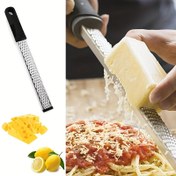 Resim 1 adet Dayanıklı Paslanmaz Çelik Limon Rendesi & Peynir Rendesi - Zencefil, Sarımsak, Sebzeler için İdeal - Siyah Saplı Kolay Kullanımlı Manuel Rend - Pişirme & Fırınlama için Çok Yönlü Mutfak Aracı 