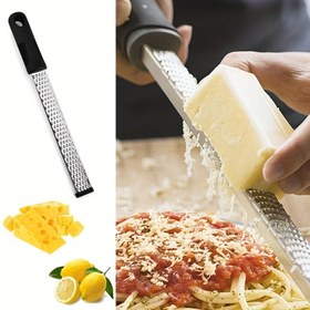 Resim 1 adet Dayanıklı Paslanmaz Çelik Limon Rendesi & Peynir Rendesi - Zencefil, Sarımsak, Sebzeler için İdeal - Siyah Saplı Kolay Kullanımlı Manuel Rend - Pişirme & Fırınlama için Çok Yönlü Mutfak Aracı 