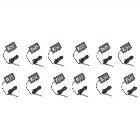 Resim Lillian Buzdolabı Termometresi, Buzdolabı Dondurucu Akvaryum Için 2m Harici Problu Dijital LCD Termometre 12 Adet (Yurt Dışından) 