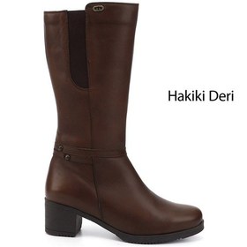 Resim Gönderi(R) Gönderir Kadın Kahve Antik Fermuarlı Kalın Topuklu Hakiki Deri Çizme Gkzc134gn514 Kahverengi 