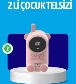 Resim Usb Şarjlı Çocuk Telsizi Renkli Ekran, Vox Modu, Kompakt Tasarım 