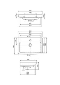 Resim Turkuaz Seramik Cerastyle Porto 55 x 38 CM Etajer Lavabo 