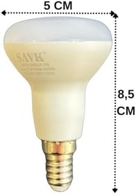 Resim Şavk 6W LED R50 Ampul, E14 Duylu, Beyaz Işık (6500K), 420Lm, 8 Adet 