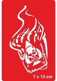 Resim Kuru Kafa İskambil Tattoo Geçici Dövme Şablonları Kına Kalıpları 