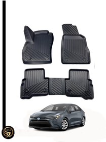 Resim Black Gold Toyota Corolla 2019-2024 Sedan 3d Havuzlu Paspas Kauçuk Rjn 
