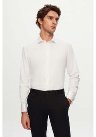 Resim Ds Damat Slim Fit Beyaz Düz Nano Care Gömlek 3he02sg00024m Beyaz 