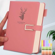 Resim 4 Adet A5 Yapay Deri Defter Seti, Kitap Ayraçlı, Sert Kapak, Manyetik Kapatma, Su Geçirmez - İş Toplantıları ve Üniversite Takvimi ile Kişisel Planlama Malzemeleri için Mükemmel 