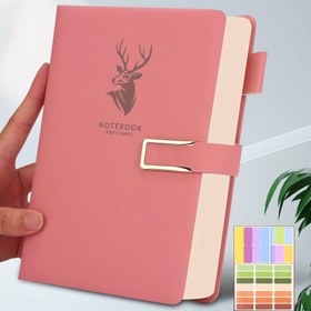 Resim 4 Adet A5 Yapay Deri Defter Seti, Kitap Ayraçlı, Sert Kapak, Manyetik Kapatma, Su Geçirmez - İş Toplantıları ve Üniversite Takvimi ile Kişisel Planlama Malzemeleri için Mükemmel 