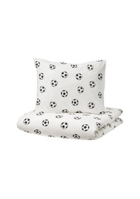 Resim Tek Kişilik Çocuk Nevresim Takımı 150x200/50x60 cm Futbol Temalı MeridyenDukkan Siyah-Beyaz 