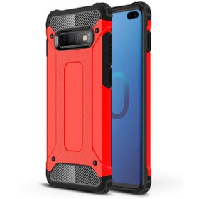 Resim Microsonic Samsung Galaxy S10 Plus Kılıf Rugged Armor Kırmızı 