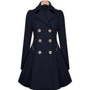 Resim Sones İnce Orta Uzunlukta Yolcu Ceket Trençkotu Lacivert 