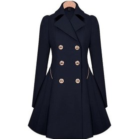 Resim Sones İnce Orta Uzunlukta Yolcu Ceket Trençkotu Lacivert 