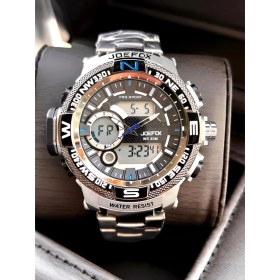 Resim Joefox Çelik Kordon Dijital ve Analog 2 Yıl Garantili 3 Atm Suya Dayanıklı Erkek Kol Saati JOE2.LC06 