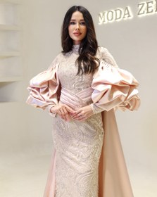 Resim Couture Simay Tesettür Abiye - Pudra / 40 
