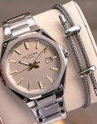 Resim Lee Cooper İtalyan Tasarım Bileklik Hediyeli 2 Yıl Garantili 5 Atm Erkek Kol Saati Elc.08252.360 Gümüş 