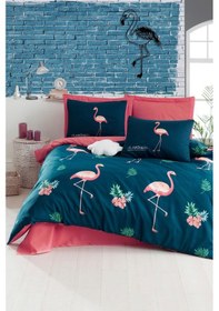 Resim Enlora Home Kolay Ütülenir Nevresim Takımı Çift Kişilik Bigfilamin Laci Lacivert 