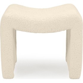 Resim Tokyo Peluş Oval Puf Krem Krem 