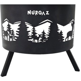 Resim Nurgaz Orman & Bahçe Şöminesi Geyik Desenli NG OSG 