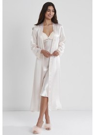 Resim Pierre Cardin Saten Dantelli Gecelik Ve Sabahlık Takımı - 4370 001 