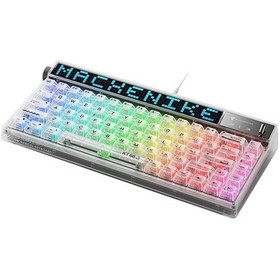 Resim Machenike KT68 Kablolu Crystal Tactile Switch LCD RGB İngilizce Oyuncu Klavye 