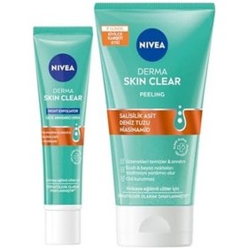 Resim Derma Skin Clear Night Exfoliator Gece Arındırıcı Krem 40 Ml + Derma Skin Clear Sivilce Karşıtı Yüz Temizleyici Peeling 150 Ml, X2 