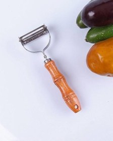 Resim Ahşap Saplı Çelik Jülyen Soyacak Sebze Meyve Soyma Bıçağı Soyucu 