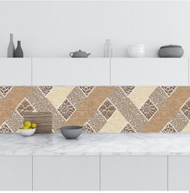 Resim Mutfak Tezgah Arası Folyo Fayans Kaplama Folyosu Rustik Çiçek 