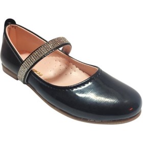 Resim İremsu Rugan Deri Taşlı Lastik Bantlı Kız Çocuk Babet 