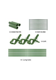 Resim Lebihmurah 3322 Bitki Saksı Kafesi-3 8 Mm Çapında Tüpler 3 Klipsler 6 8 Mm Çapında Ve 45 Cm Uzunluğunda Dikey Çubuklar 9 30 Cm Çapında Bağlantı Çubukları-yeşil 