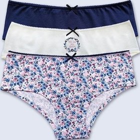 Resim Eros Pierre Cardin 2703 Flowers 3'lü Ekonomik Paket Pamuklu Basic Hipster Külot Çok Renkli 
