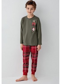 Resim Arnetta Erkek Çocuk Yeşil Pijama Takımı Ar3513-c-v1 