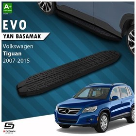 Resim S-dizayn Vw Tiguan Evo Siyah Yan Basamak 173 Cm 2007-2015 A+ Kalite 