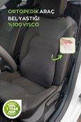 Resim Viscomina Ortopedik Araç Araç Bel Yastığı Visco Sırt Minderi Ortopedik Araç Minderi Visco Minder Siyah Renk 