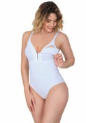 Resim Kadın Beyaz Sırt Destekli Üstten Açılabilen Emzirme Body 2944 