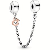 Resim 1 adet Çinko Alaşım Güvenlik Zinciri Kolye Ucu Dairesel Halka & Kalp Charm ile - DIY Takı Yapımı, Bilezikler, Kolyeler, Anahtarlıklar için Güvenli Bağlantı 