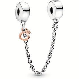 Resim 1 adet Çinko Alaşım Güvenlik Zinciri Kolye Ucu Dairesel Halka & Kalp Charm ile - DIY Takı Yapımı, Bilezikler, Kolyeler, Anahtarlıklar için Güvenli Bağlantı 