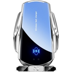 Resim Hfambition Araç İçin Manyetik Kablolu Kablosuz Şarj Cihazı 15w Hızlı Şarj + Otomatik Klem + 360 Döner Telefon Tutucu Type-c, İphone/samsung Uyumlu Diğer 