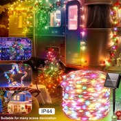 Resim 1 adet güneş enerjili LED kamp lambası - 100/200/300/400 LED, 8 aydınlatma modu, karavan seyahati ve tatil kutlamaları için uygun, dış mekan dekoratif aydınlatma | Yaratıcı aydınlatma tasarımı | Dayanıklı bakır tel, dış mekan güneş enerjili ışıklar Karavan Dış Aydınlatması 