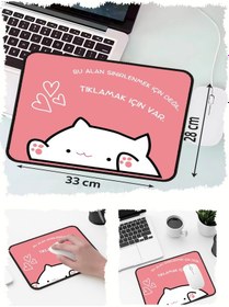 Resim Sinirlenme Kedi Tasarımlı 33x28 Cm Mousepad Kaymaz Taban Rahat Konforlu Mouse Pad 