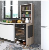 Resim Kenzlife ankastre fırın dolabı ismihan crd 165*60*56 mutfak raflı 