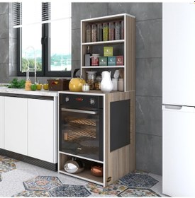 Resim Kenzlife ankastre fırın dolabı ismihan crd 165*60*56 mutfak raflı 