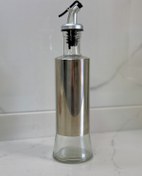 Resim Albergio 300 ml Cam Yağlık & Sosluk Metal Giydirmeli Gri Kapaklı Şişe 