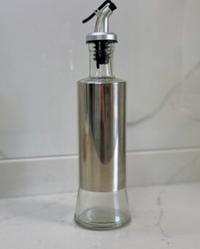 Resim Albergio 300 ml Cam Yağlık & Sosluk Metal Giydirmeli Gri Kapaklı Şişe 