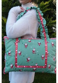 Resim Anne Ve Bebek Çok Amaçlı Seyahat Çantası Turkuaz 