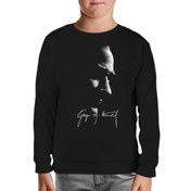 Resim Atatürk - Gazi İmza Siyah Çocuk Sweatshirt 